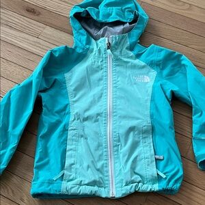 The North Face Aqua and Light Blue Hooded Jacket